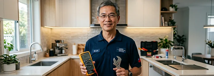水電師傅手持檢測儀與工具，提供到府檢修服務
